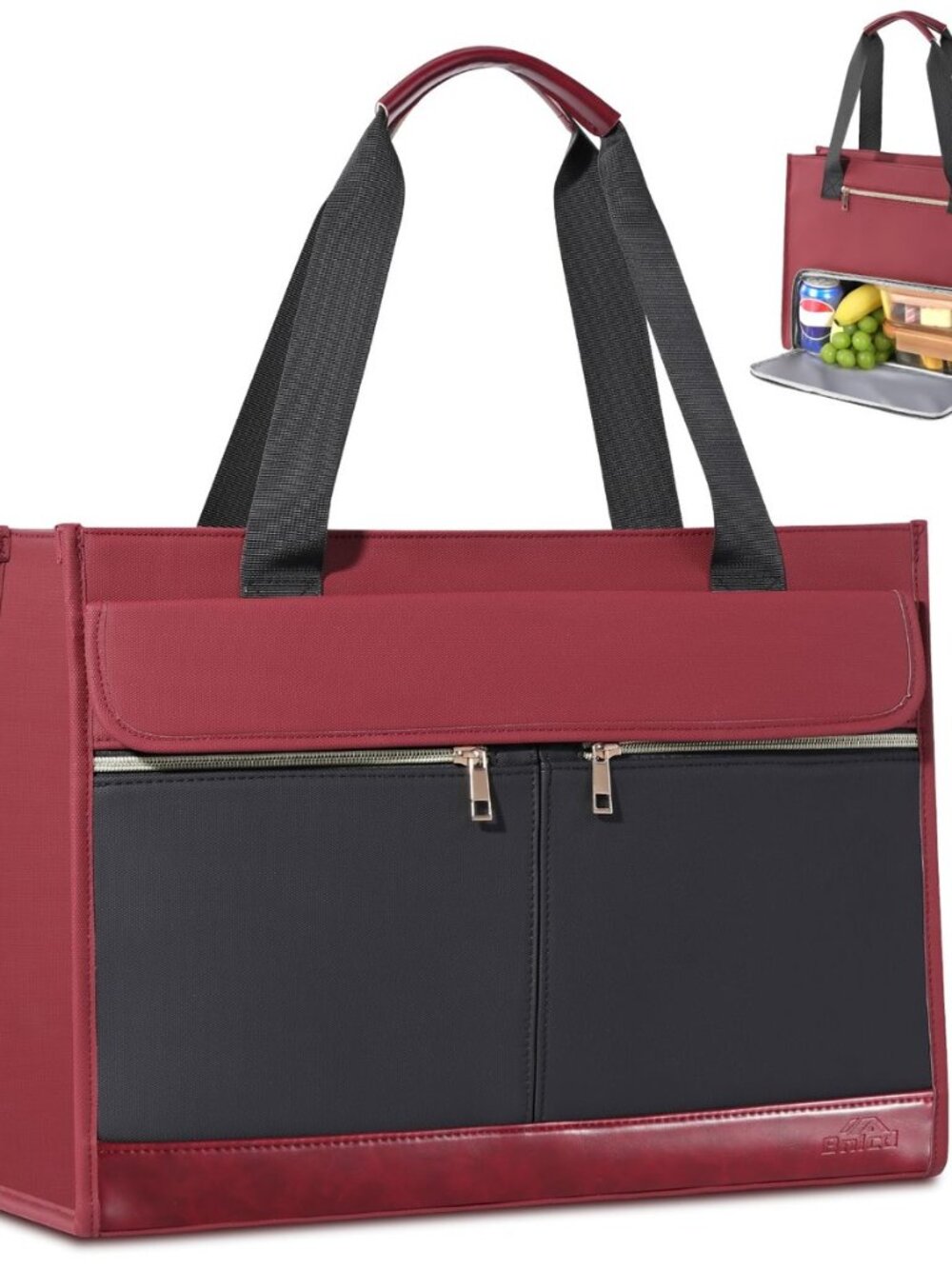 Lunch Tote Bag for Women - 15.6 Inch Laptop Work Bag with Insulated Lunch